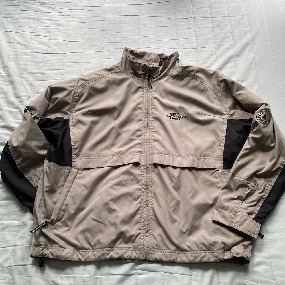 Storm Men's Beige and Black Windbreaker Jacket